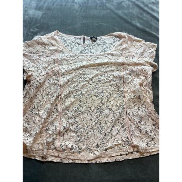 Torrid Pink Cap sleeve Top‎ Shirt Lace Women’s Size 2 - Picture 1 of 6